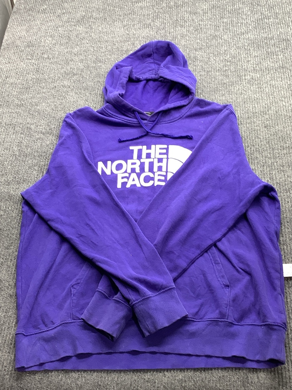 The North Face Men's Purple Crewneck Hoodie with White Logo